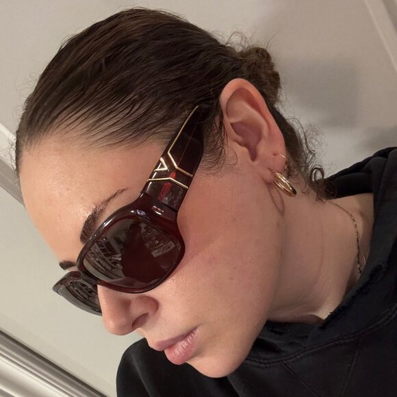 Vintage Y2K Yves Saint Laurent YSL 6207 Burgundy Red Sunglasses - Picture 9 of 10